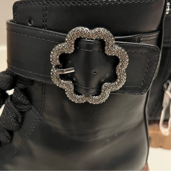 NEW Sam & Libby Vegan Leather Combat boots, lace up/Zipper, black, size 8.5 US - Picture 5 of 9